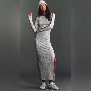 Daily practice Anthropologie Long Sleeve Heathered Maxi Dress in Light Gray xs